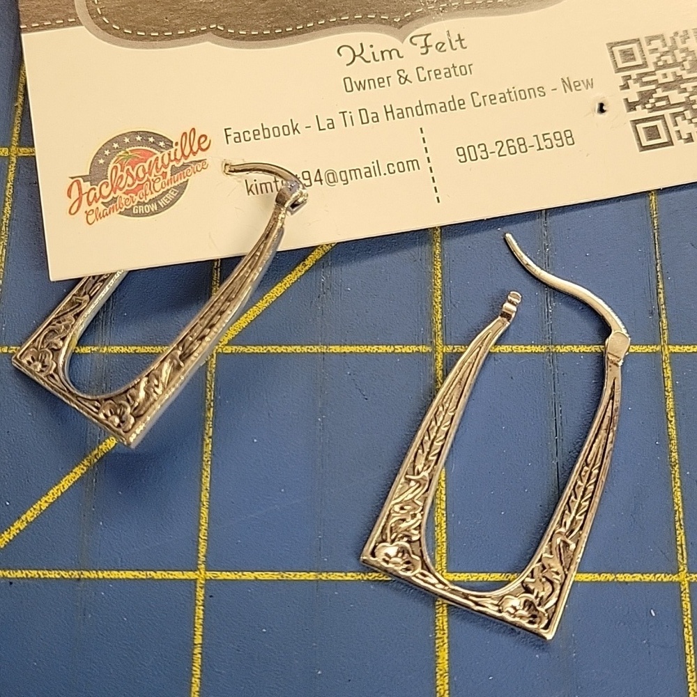 Silver Tone 1.5" Open Earrings
